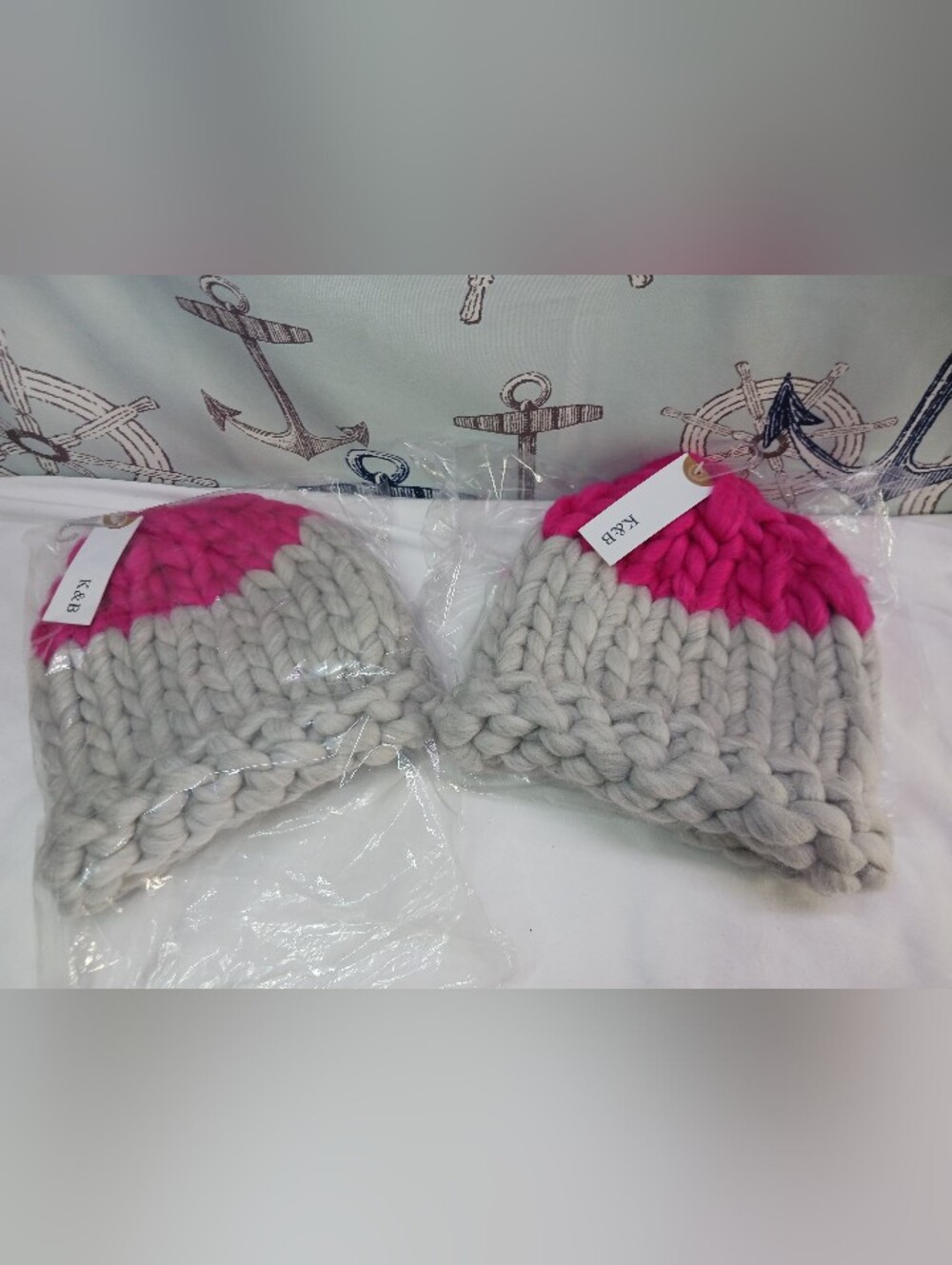 Lot Of 2- K&B Chunky Yarn Winter Beanies